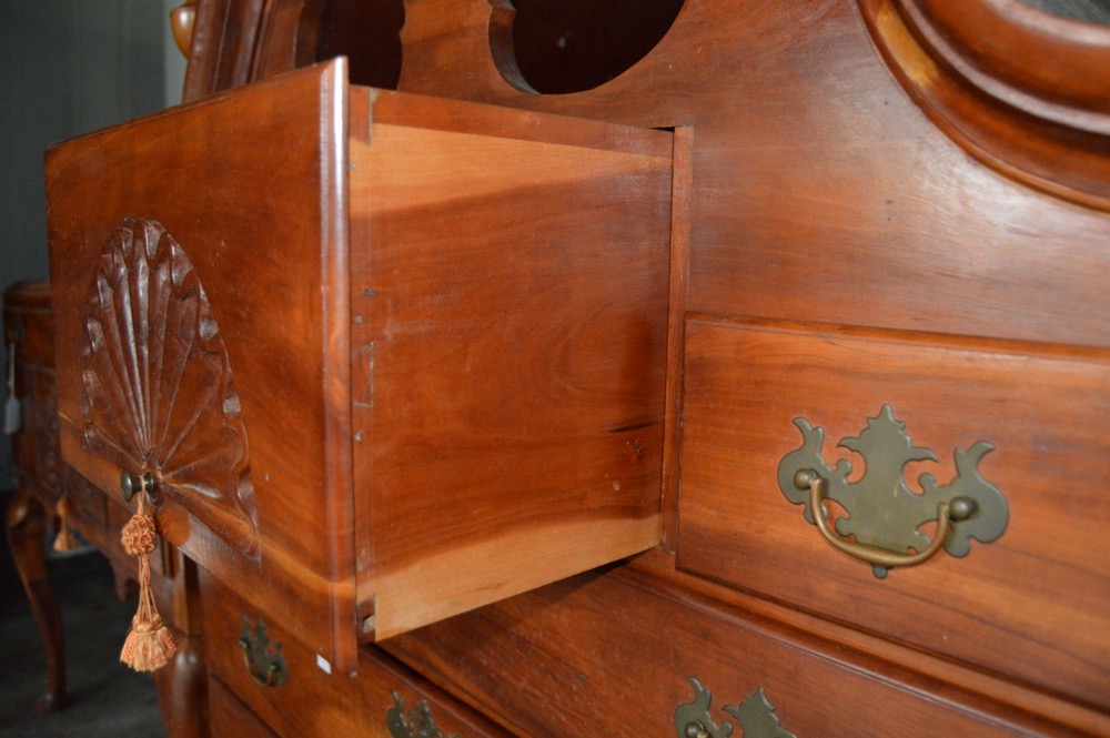 Antique Chippendale Style American Cherry Highboy Chest on Stand