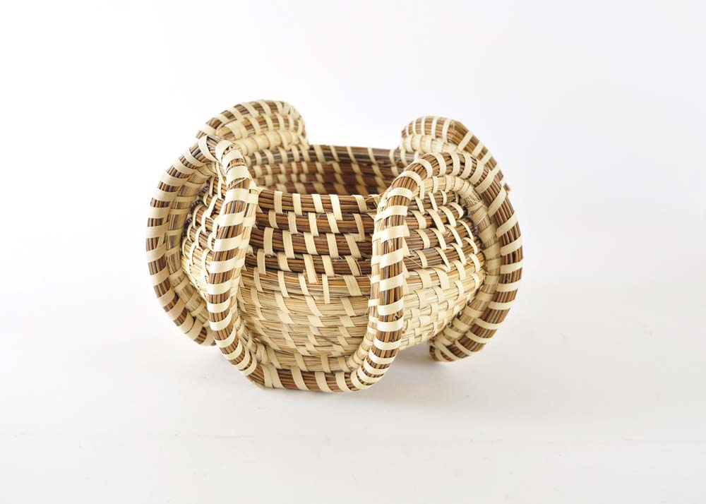 Hand Crafted and Signed Sweet Grass Basket