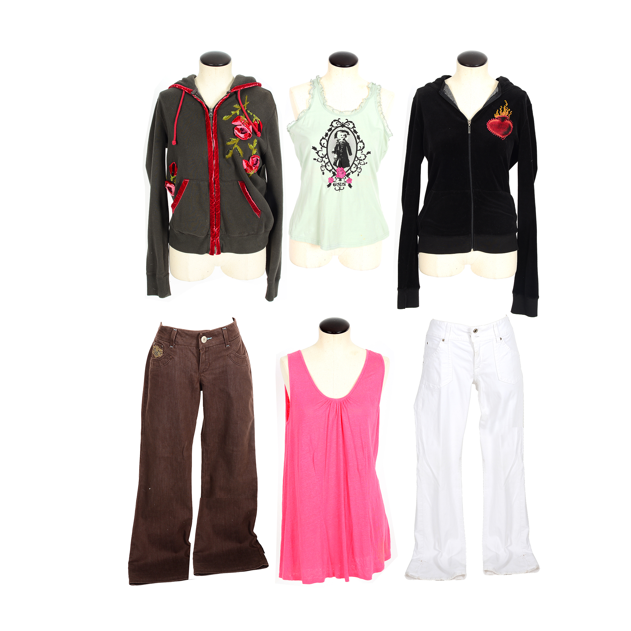 Collection of Women's Clothing Including Lucky Brand, Houston, and Hudson Fine Tailored Jeans