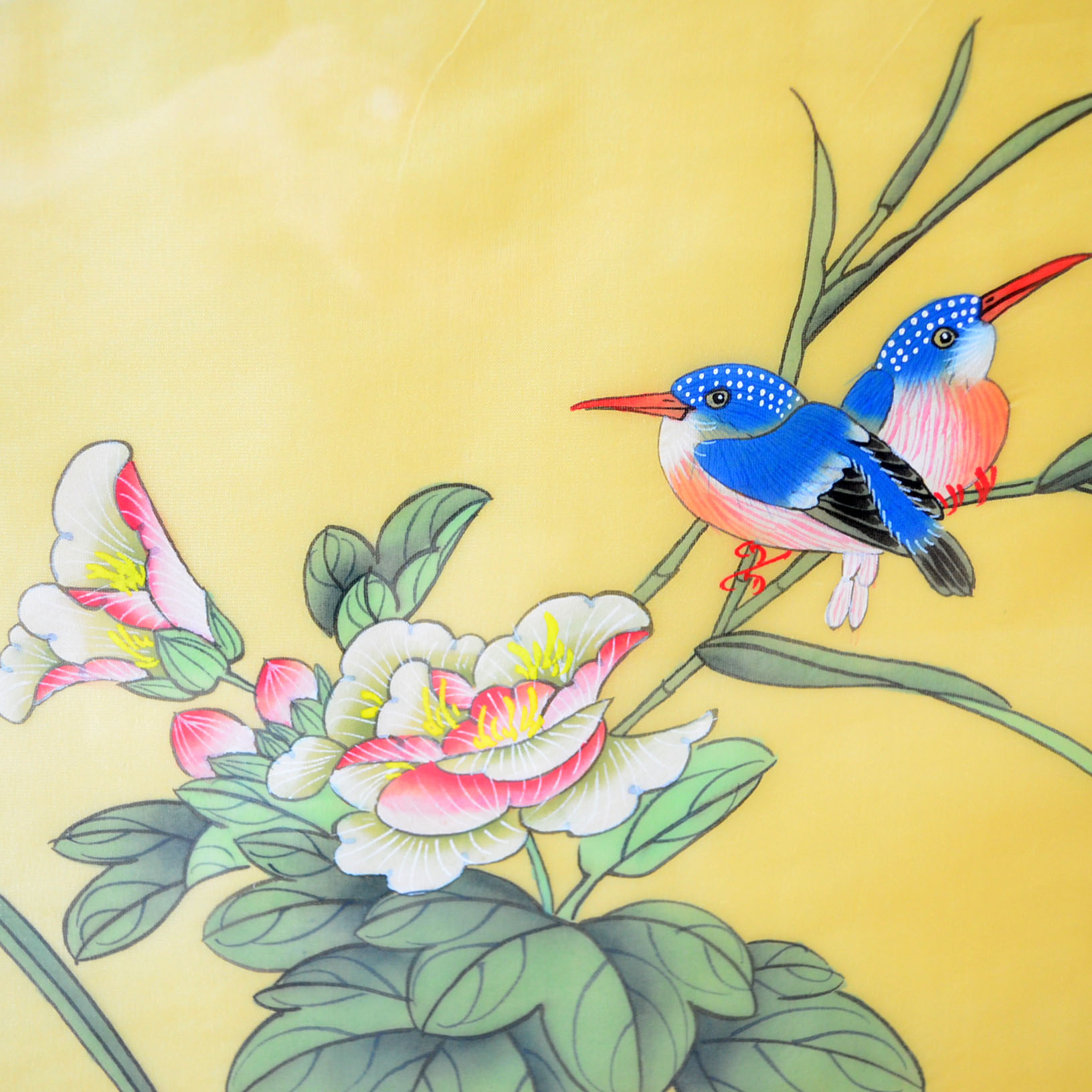 Pair of Silk Paintings