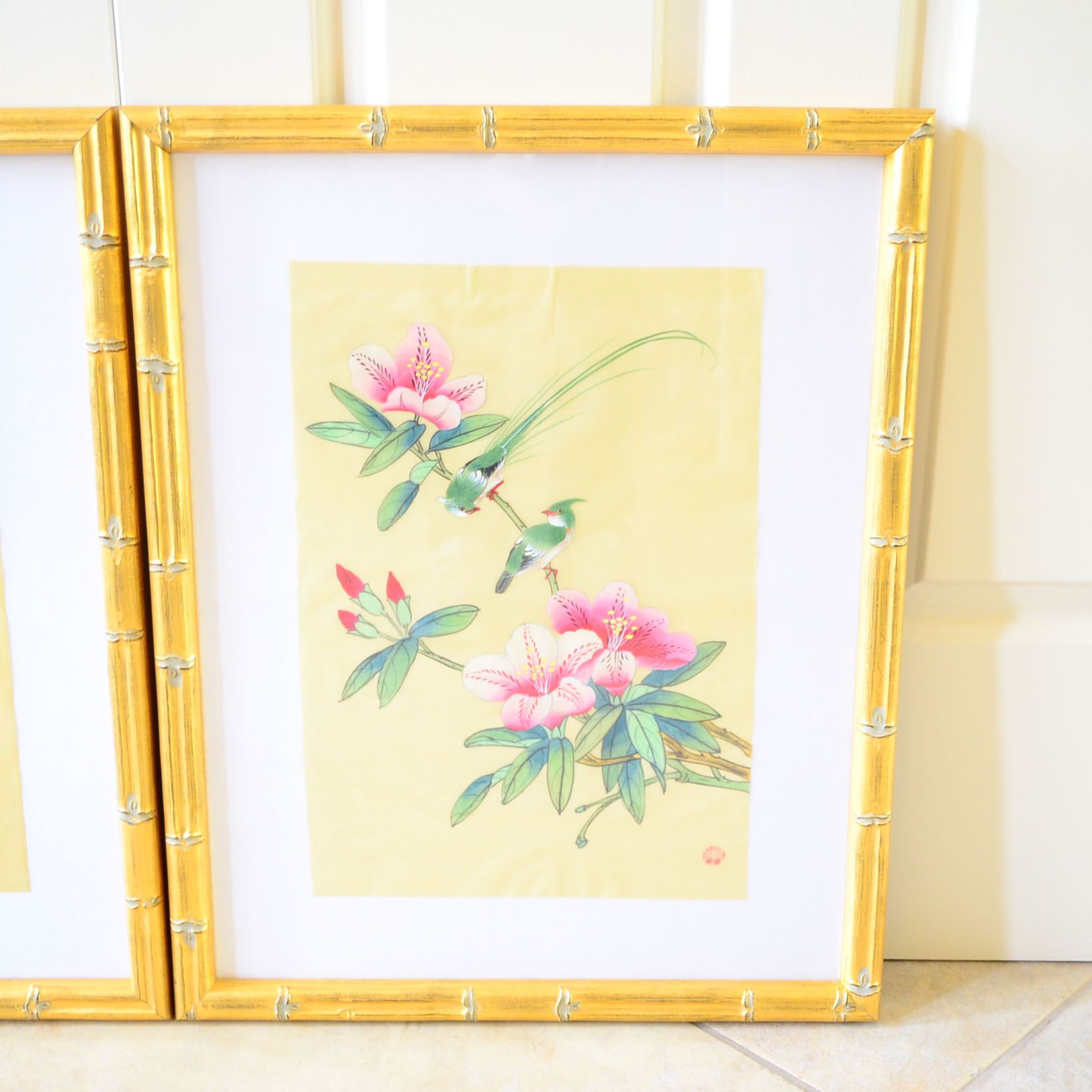 Pair of Silk Paintings