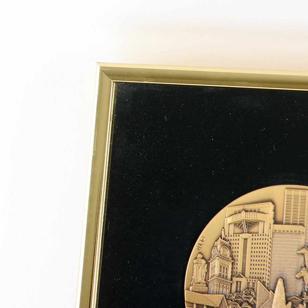 Framed Louisville, Kentucky Brass Medallion