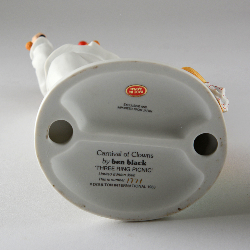 "Three Ring Picnic" Limited Edition Porcelain Clown Figurine by Ben Black