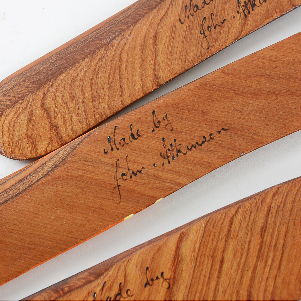 Vintage 1979 Hand-Crafted Boomerangs by John Atkinson