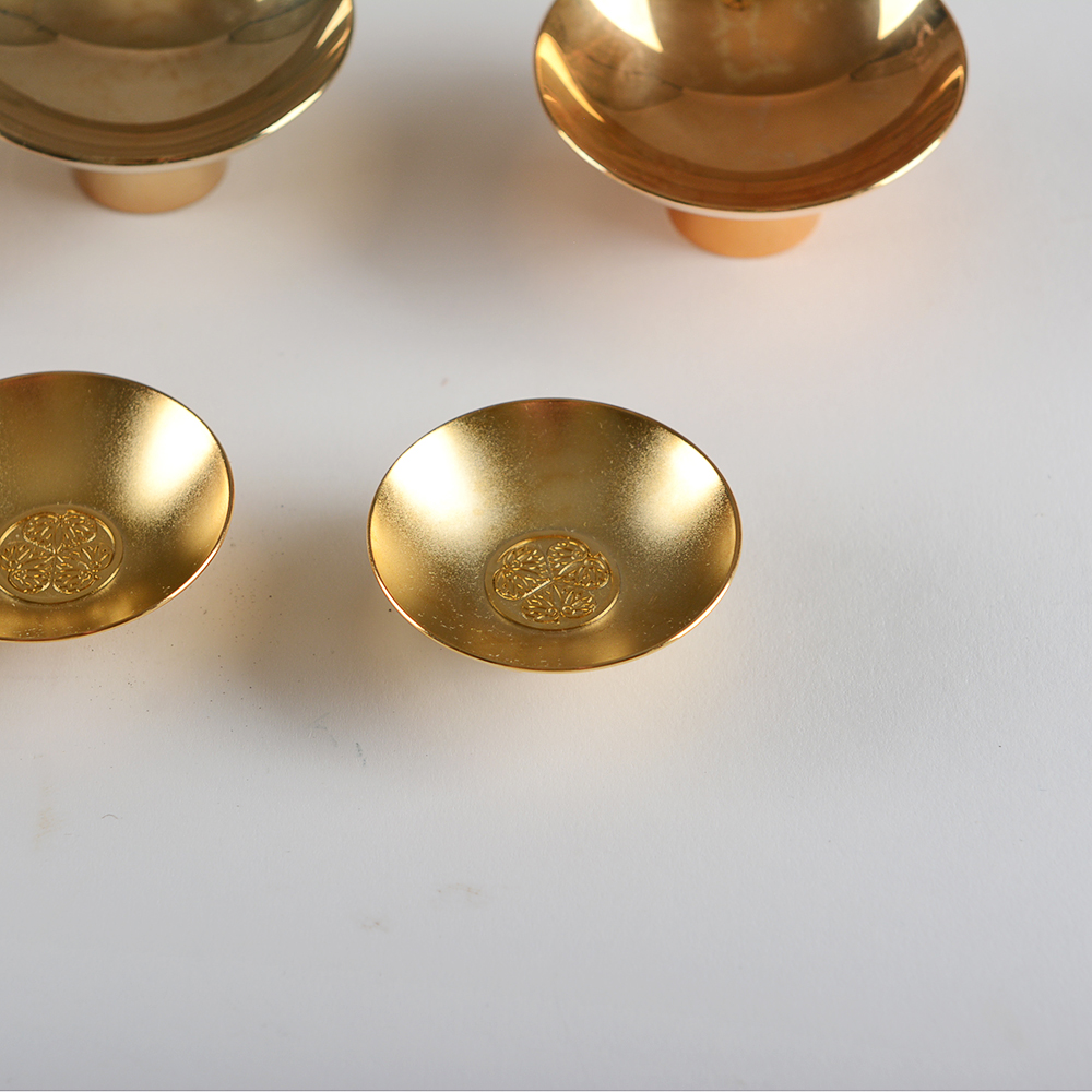 24K Gold Plated Sakazuki-Style Sake Cups