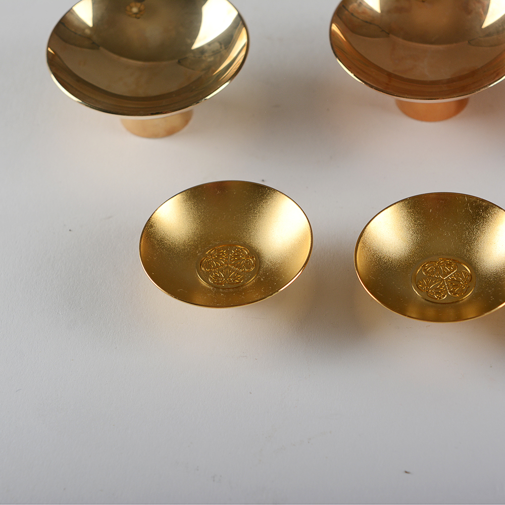 24K Gold Plated Sakazuki-Style Sake Cups
