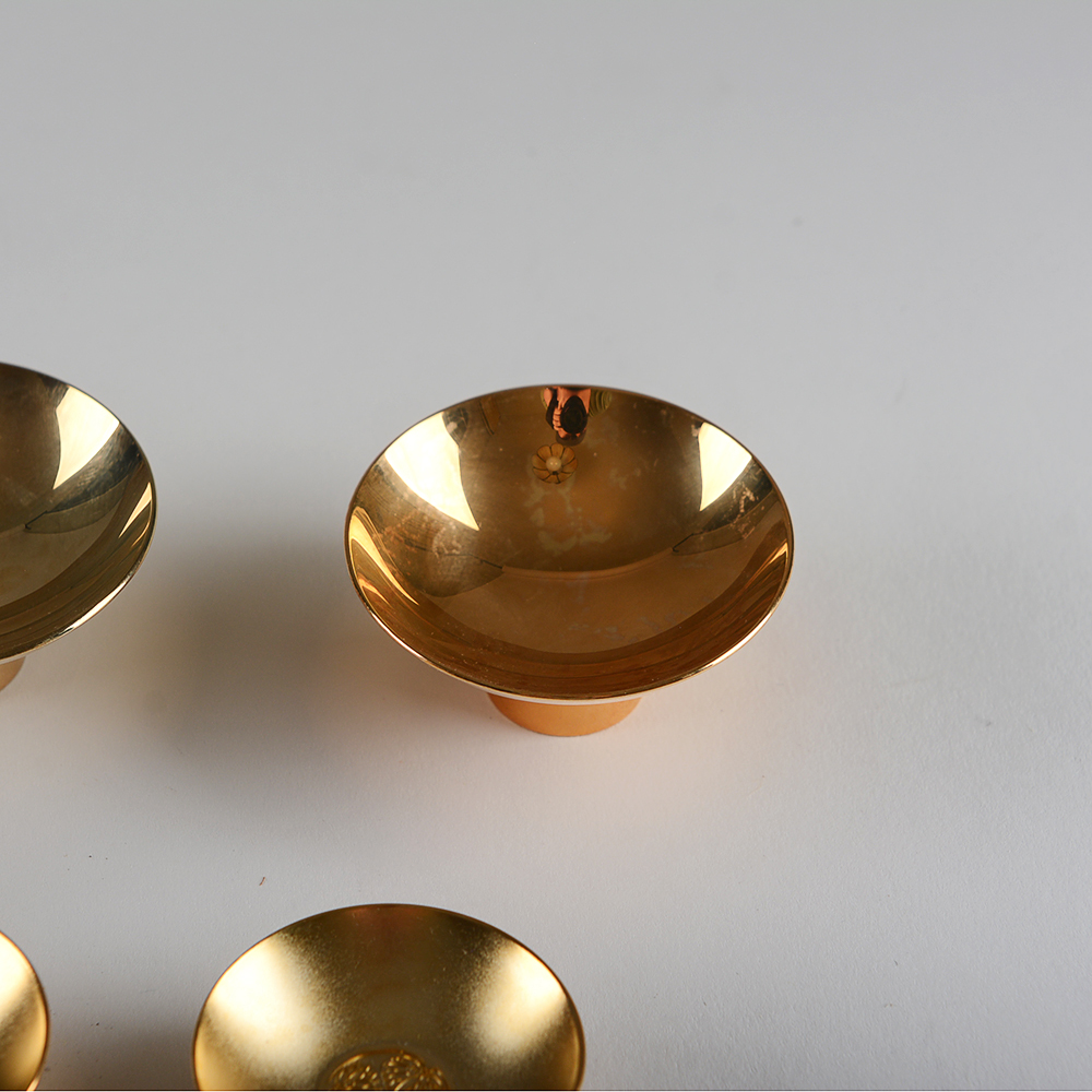 24K Gold Plated Sakazuki-Style Sake Cups