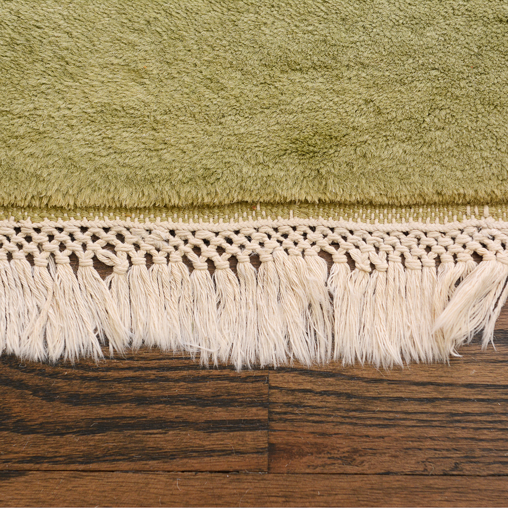 Green Bengali Hand Woven Wool Area Rug