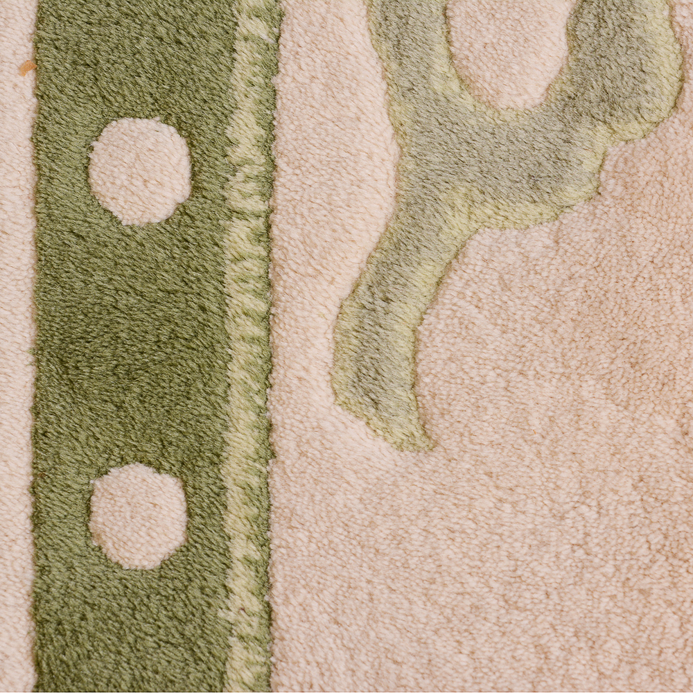 Green Bengali Hand Woven Wool Area Rug