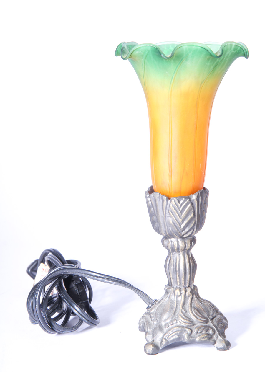 Pair of Frosted Glass Lamps