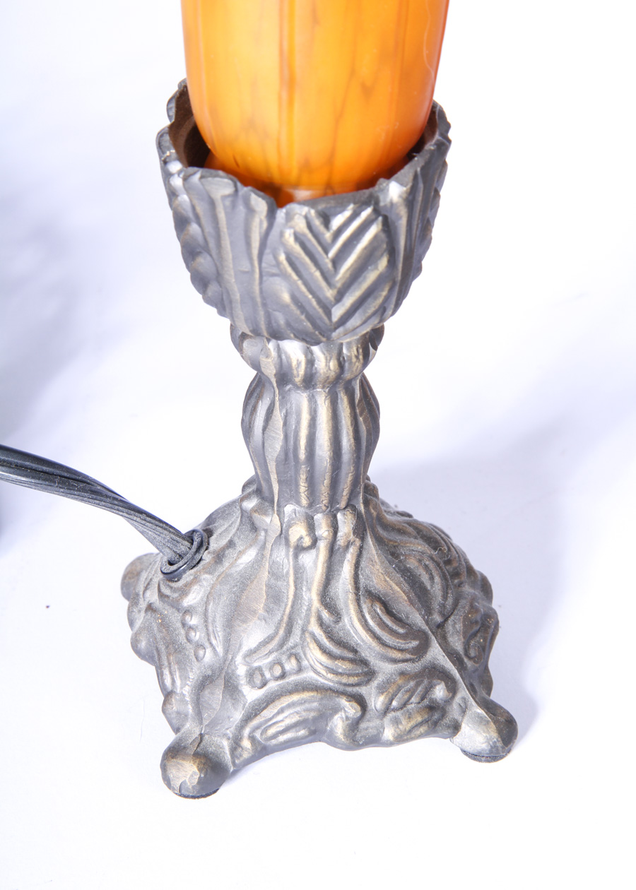 Pair of Frosted Glass Lamps