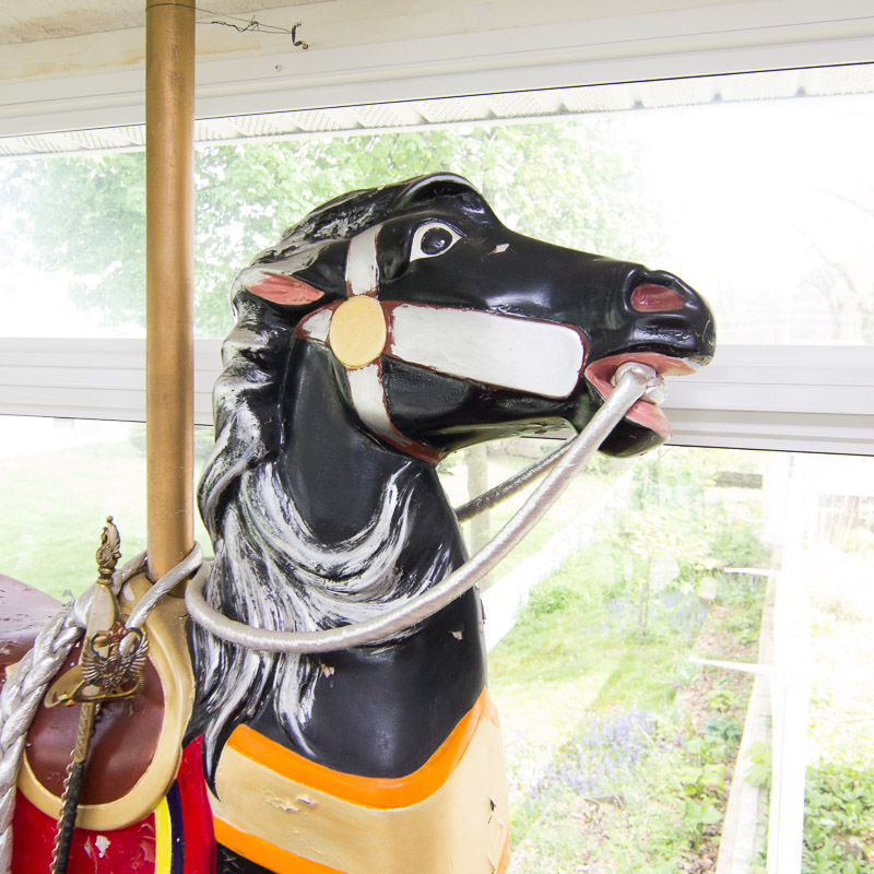 Decorative Fiberglass Carousel Horse with Sword