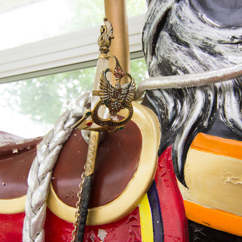 Decorative Fiberglass Carousel Horse with Sword