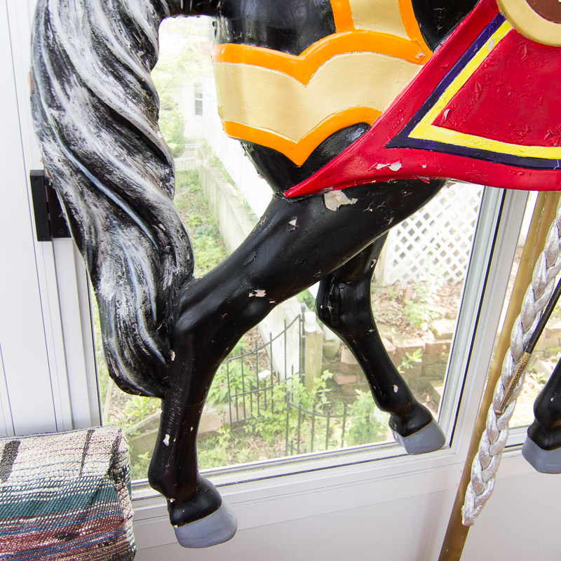 Decorative Fiberglass Carousel Horse with Sword