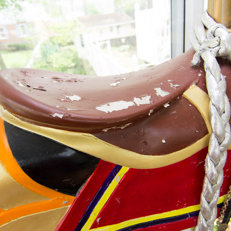 Decorative Fiberglass Carousel Horse with Sword