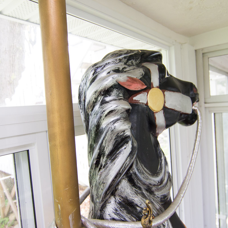 Decorative Fiberglass Carousel Horse with Sword