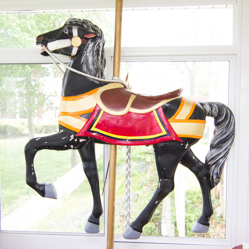 Decorative Fiberglass Carousel Horse with Sword