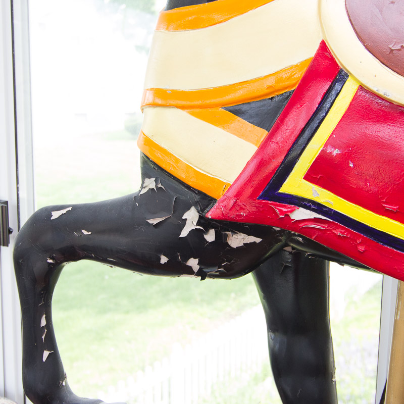 Decorative Fiberglass Carousel Horse with Sword