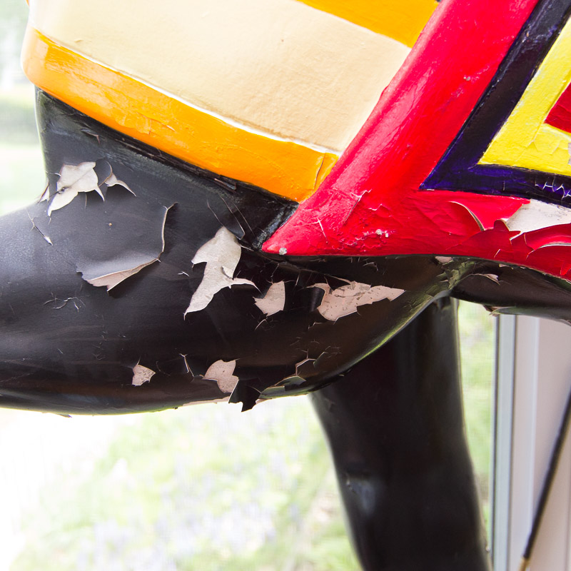 Decorative Fiberglass Carousel Horse with Sword