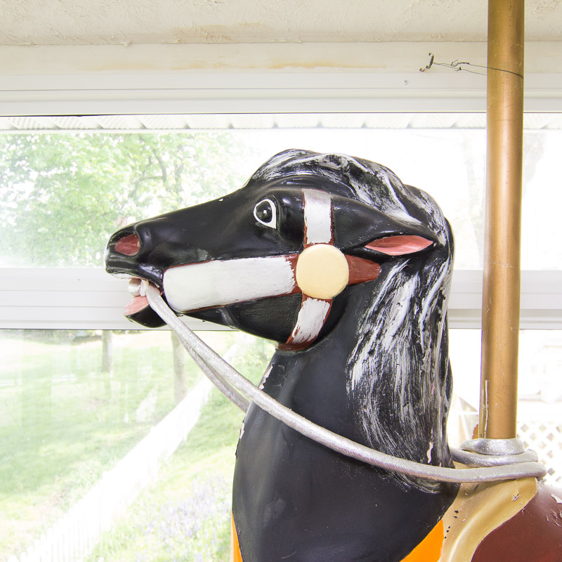 Decorative Fiberglass Carousel Horse with Sword