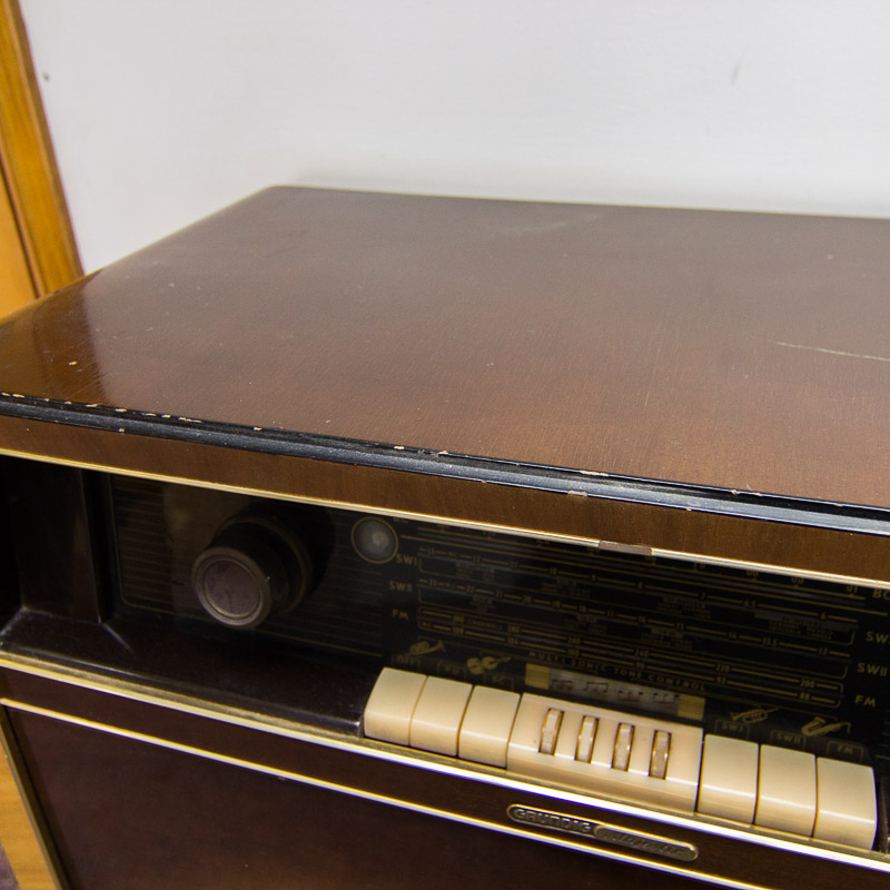 Vintage Grundig Majestic 7050 Console Radio with Rex Perpetuum-Elner Record Player