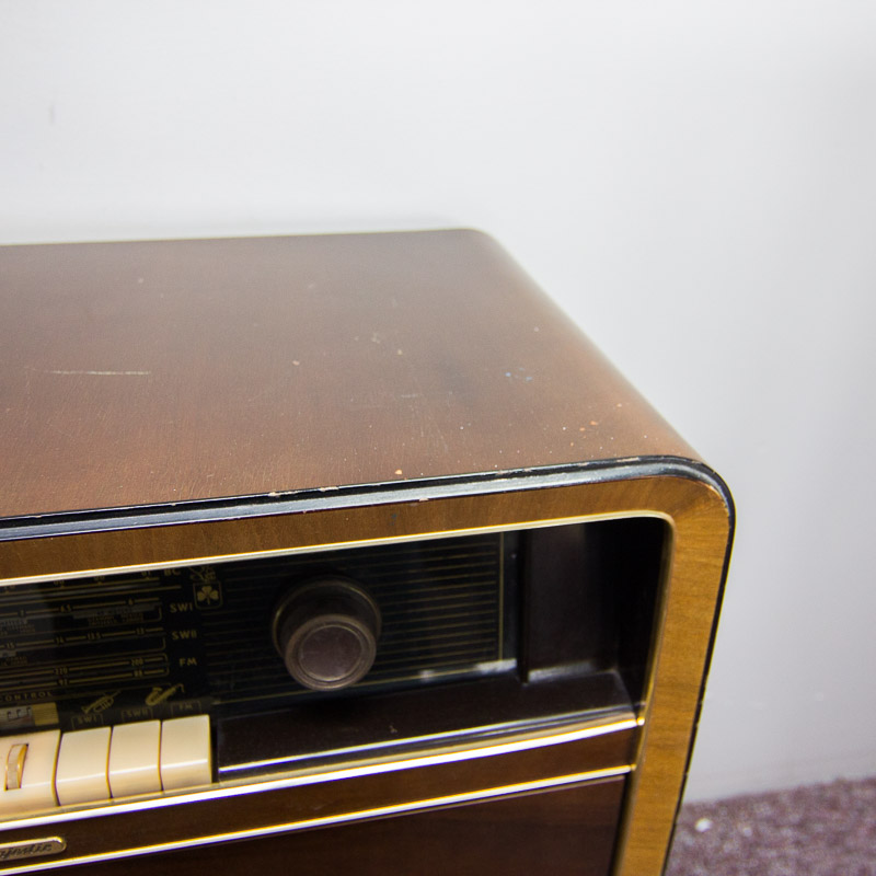 Vintage Grundig Majestic 7050 Console Radio with Rex Perpetuum-Elner Record Player