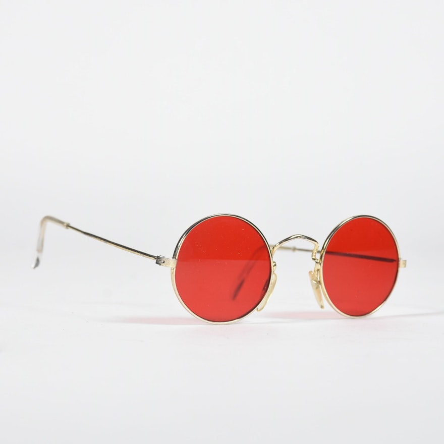Pair of Sunglasses with Red Lenses and Goldtone Metal Frames Tanya Wore for her "Hangin In" Video