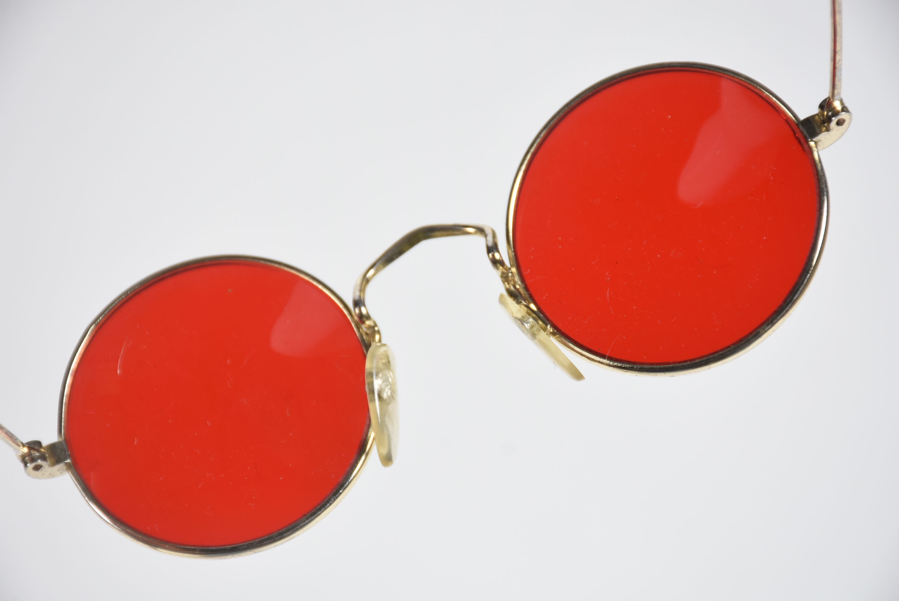 Pair of Sunglasses with Red Lenses and Goldtone Metal Frames Tanya Wore for her "Hangin In" Video