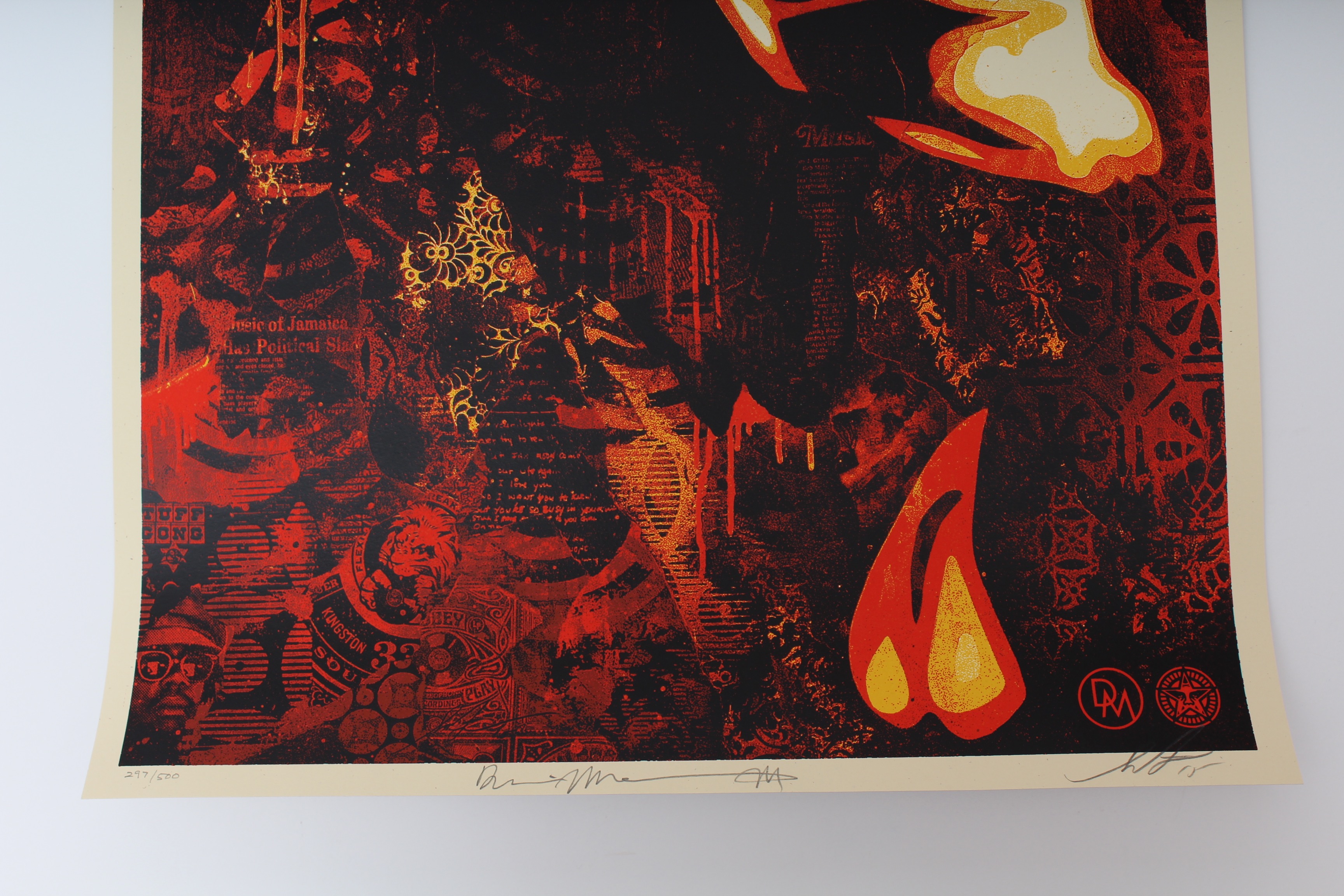 Obey's Shepard Fairey/ Dennis Morris "BOB MARLEY Slave Driver Signed Limited Edition Giclee Print