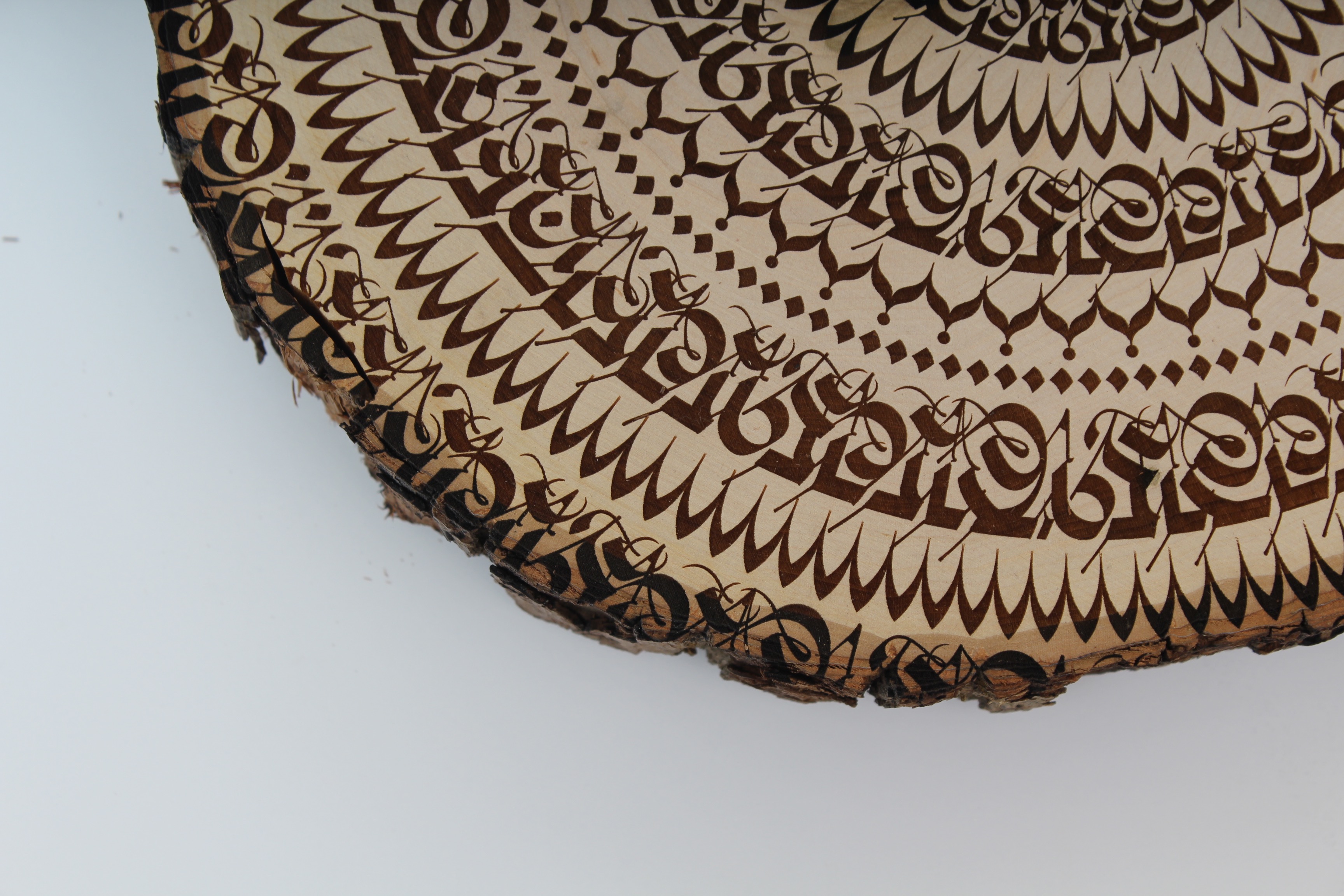 Cryptik Engraved "Mantradala" Wood Slice