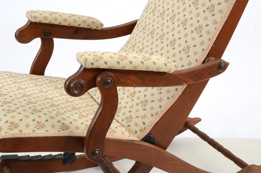 Antique Mahogany Folding Rocking Chair