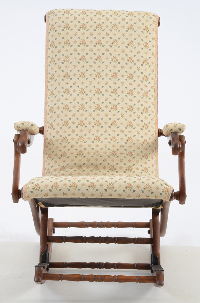 Antique Mahogany Folding Rocking Chair