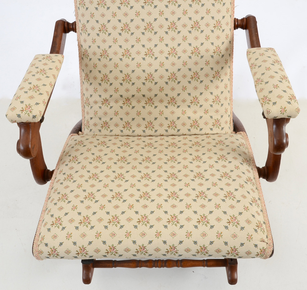 Antique Mahogany Folding Rocking Chair