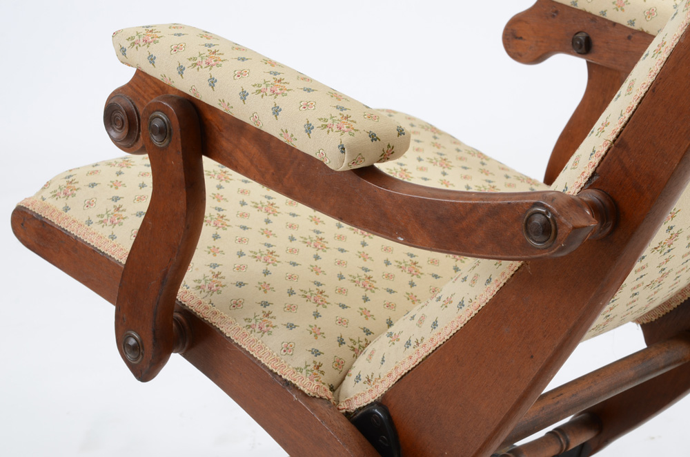 Antique Mahogany Folding Rocking Chair