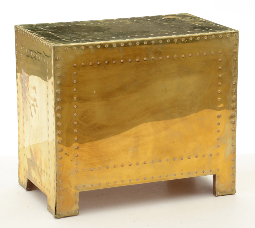 Sarreid Brass Covered Chest of Drawers