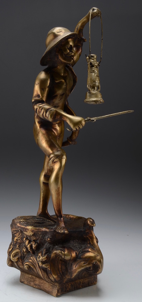 Cast Brass Sculpture Seafarer "Tempete" After Virgil Morey