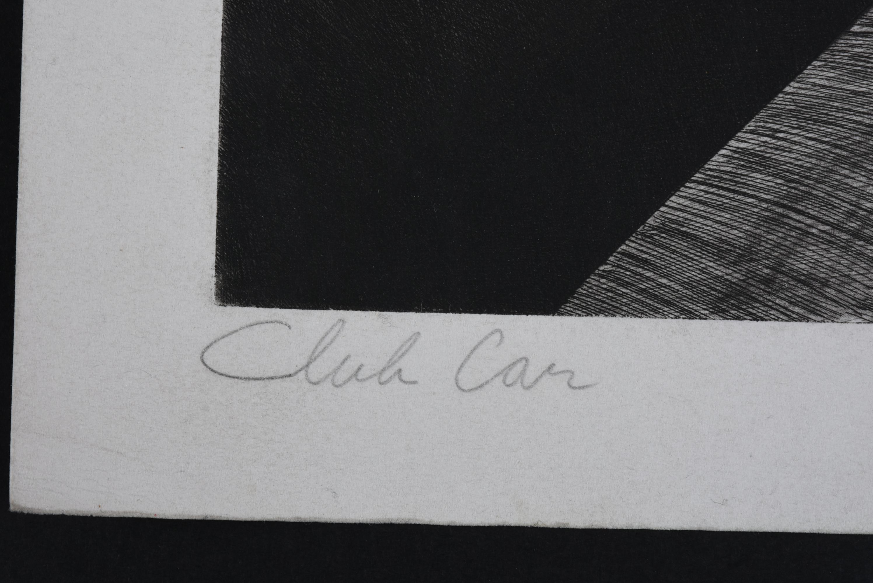 Bruce McCombs Signed 1987 Artist's Proof Etching "Club Car"