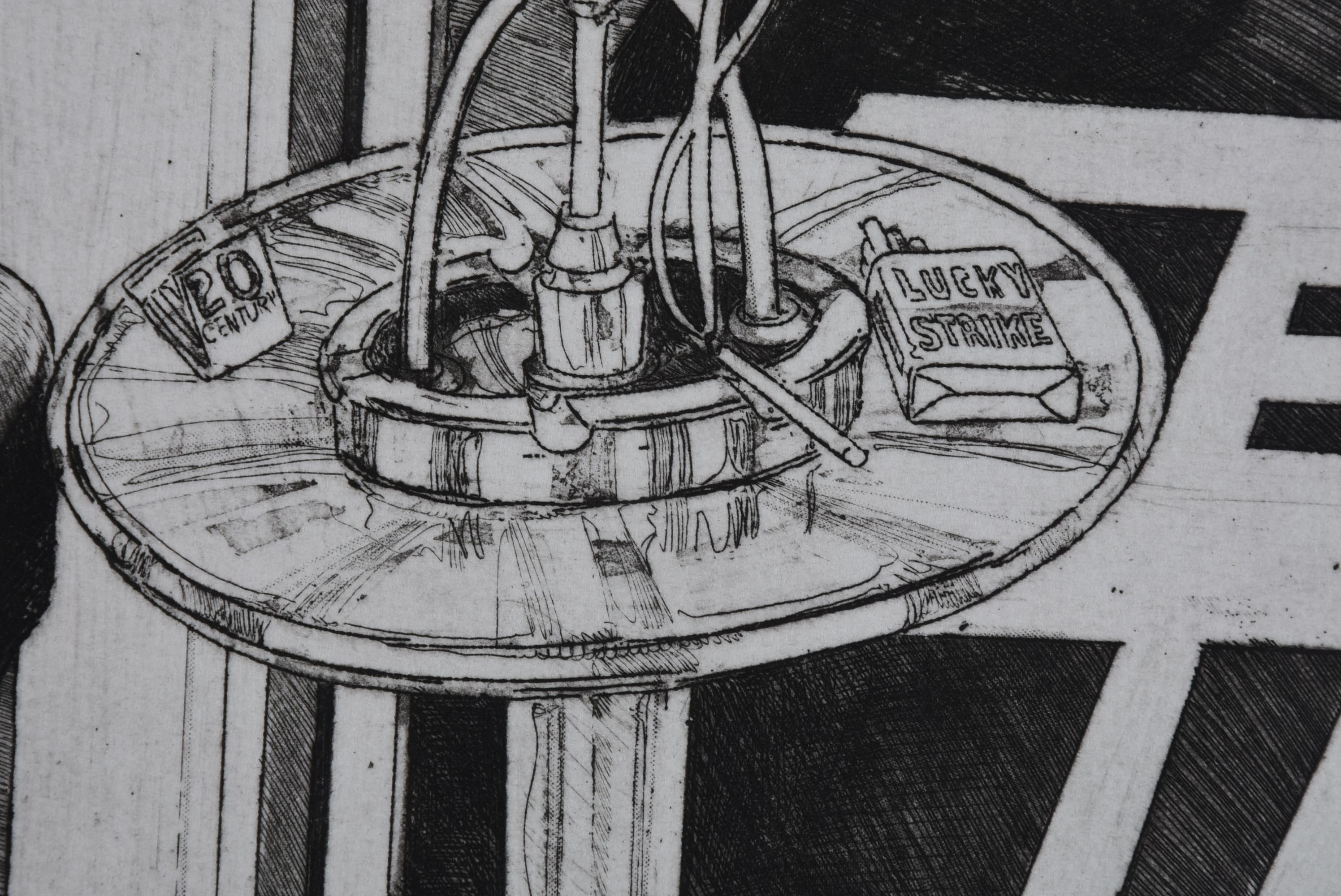 Bruce McCombs Signed 1987 Artist's Proof Etching "Club Car"