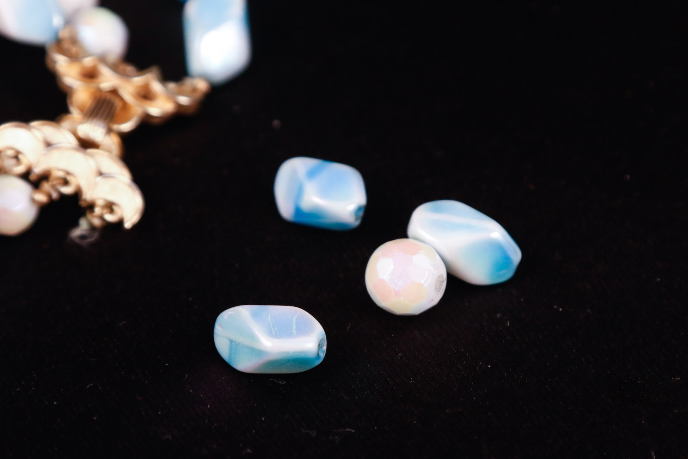 Faux Pearl and Givre Glass Bead Necklaces Collection