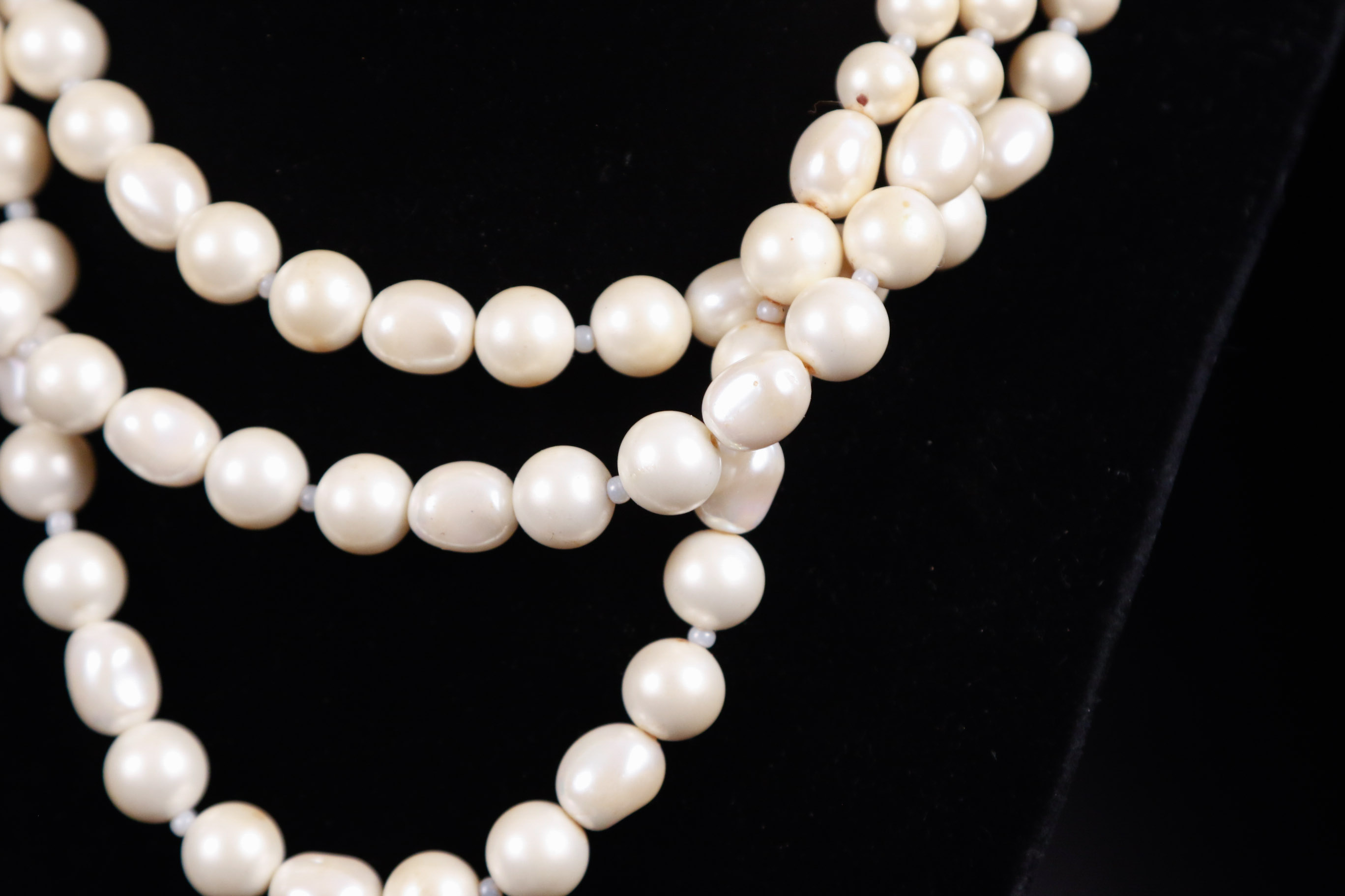 Faux Pearl and Givre Glass Bead Necklaces Collection