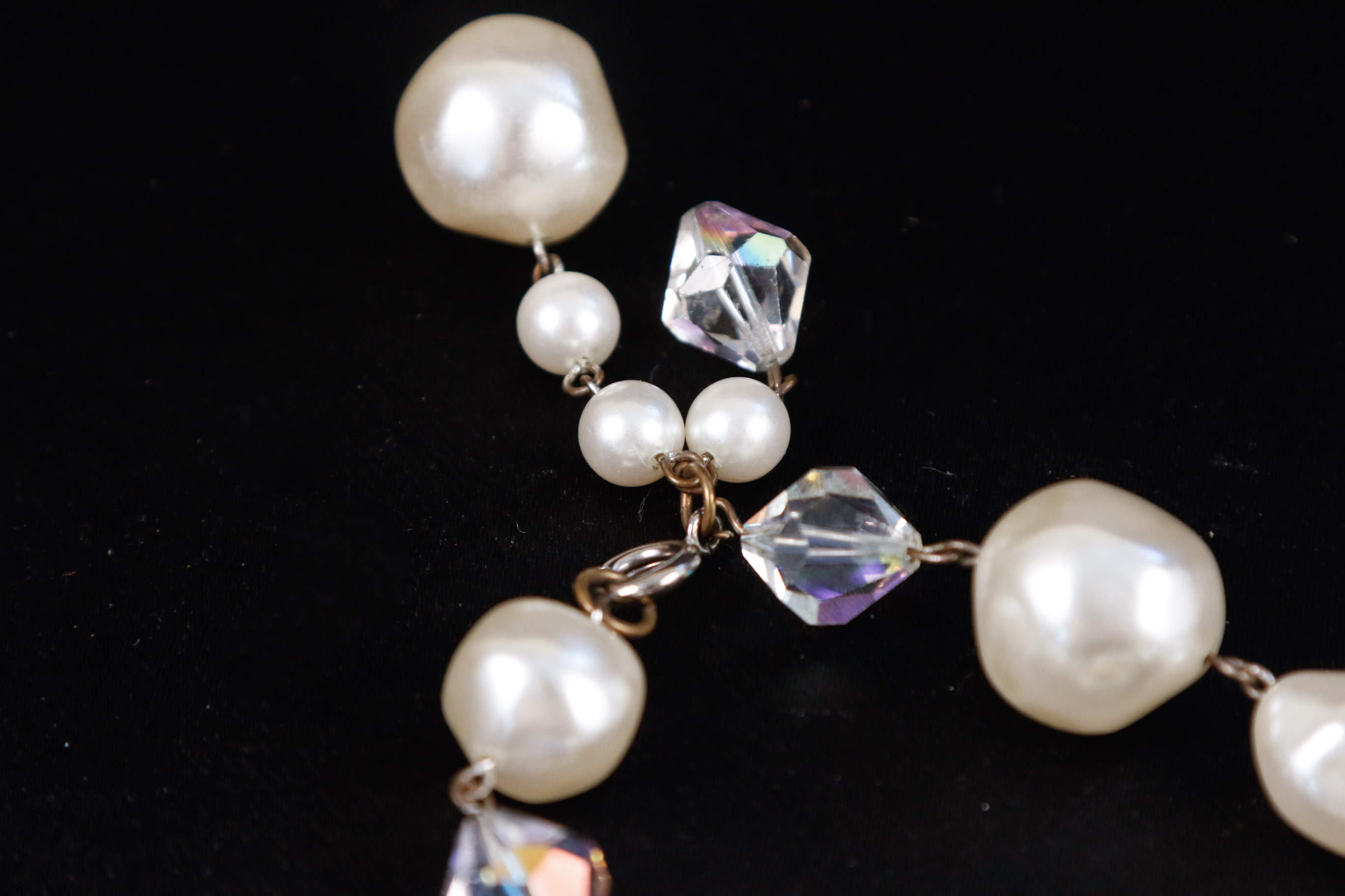 Faux Pearl and Givre Glass Bead Necklaces Collection