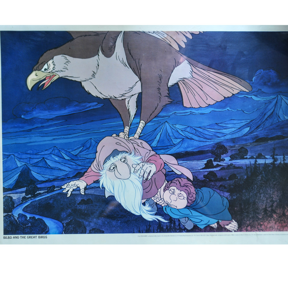 Vintage 1977 " The Hobbit: Bilbo and the Great Birds" Movie Poster