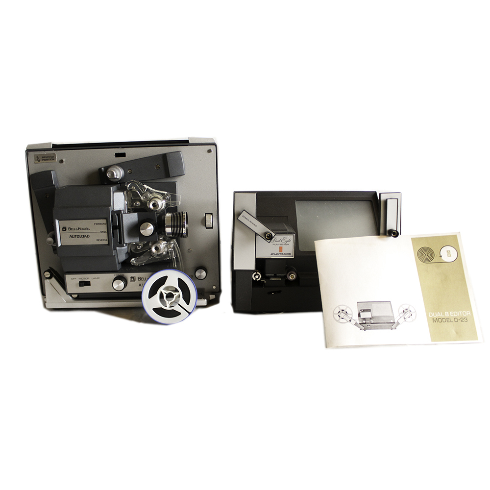 Bell and Howard 8MM Projector and Film Editor