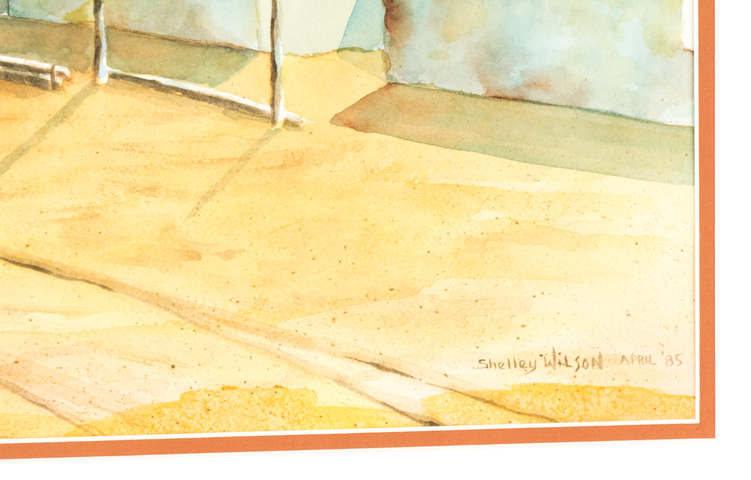 Shelley Wilson Original Watercolor Depicting A Pueblo