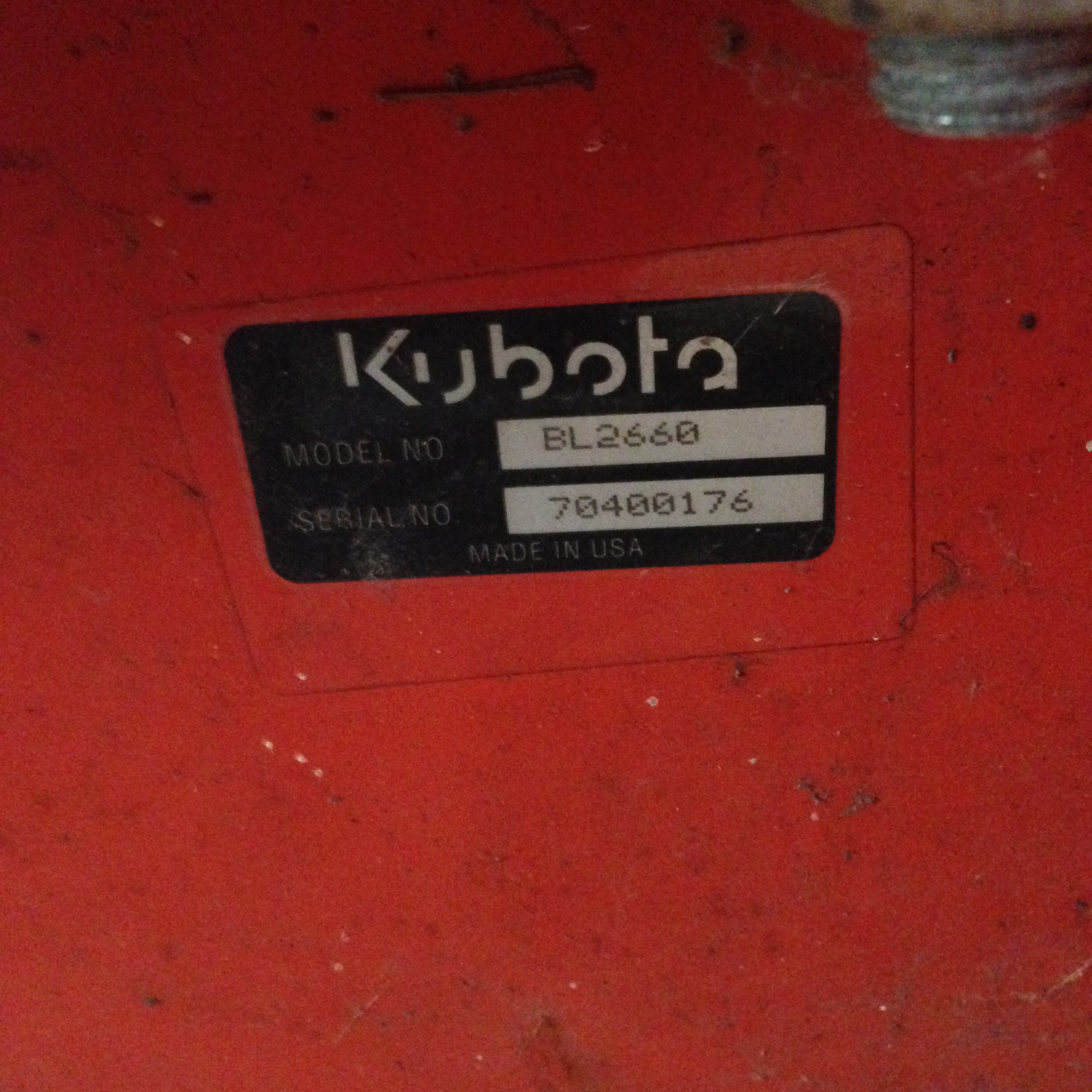 Kubota Snow Plow Attachment
