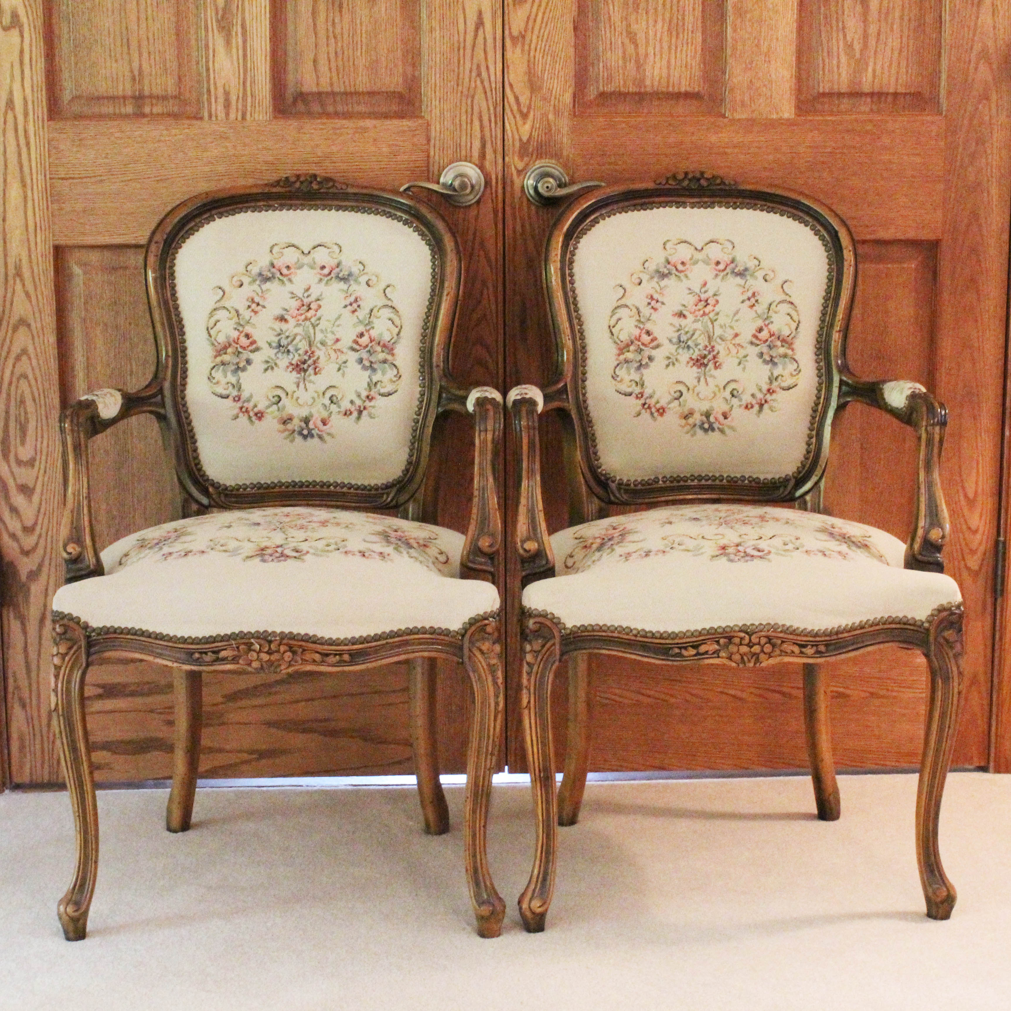 Pair of Louis XVI Style Armchairs
