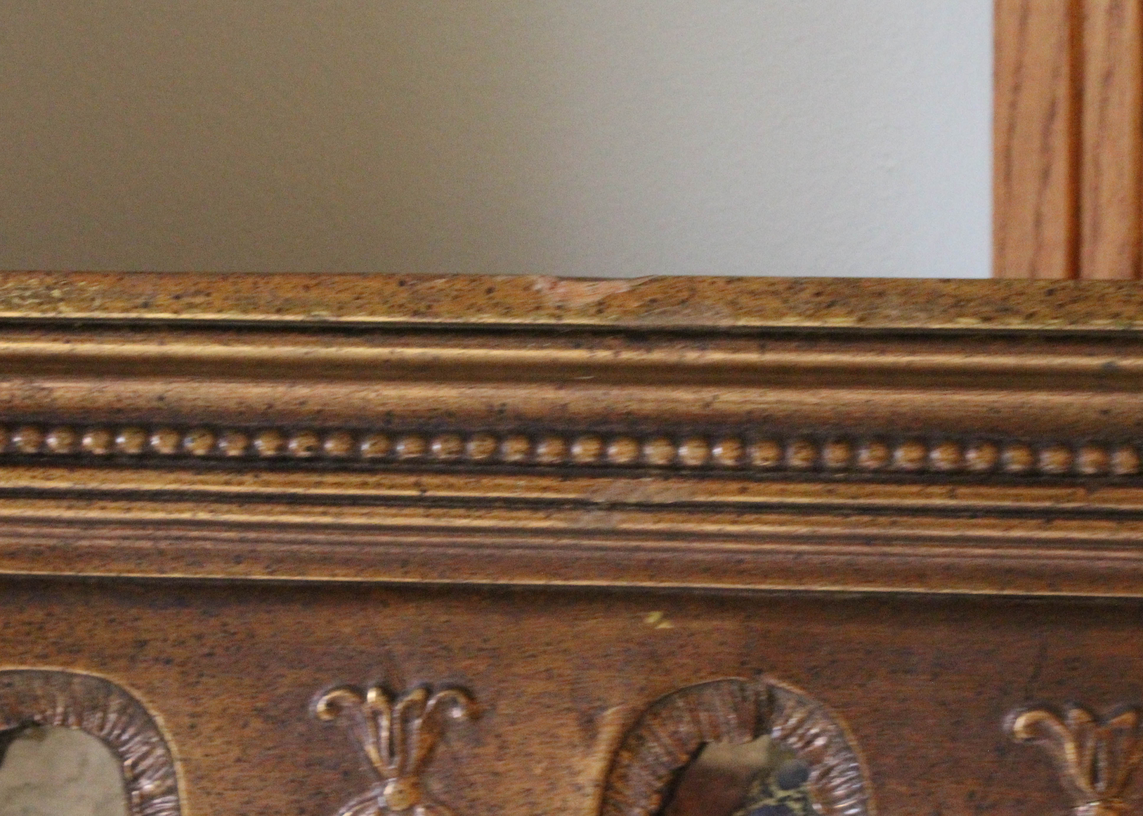 Italian Style Gold Tone Wooden Wall Mirror