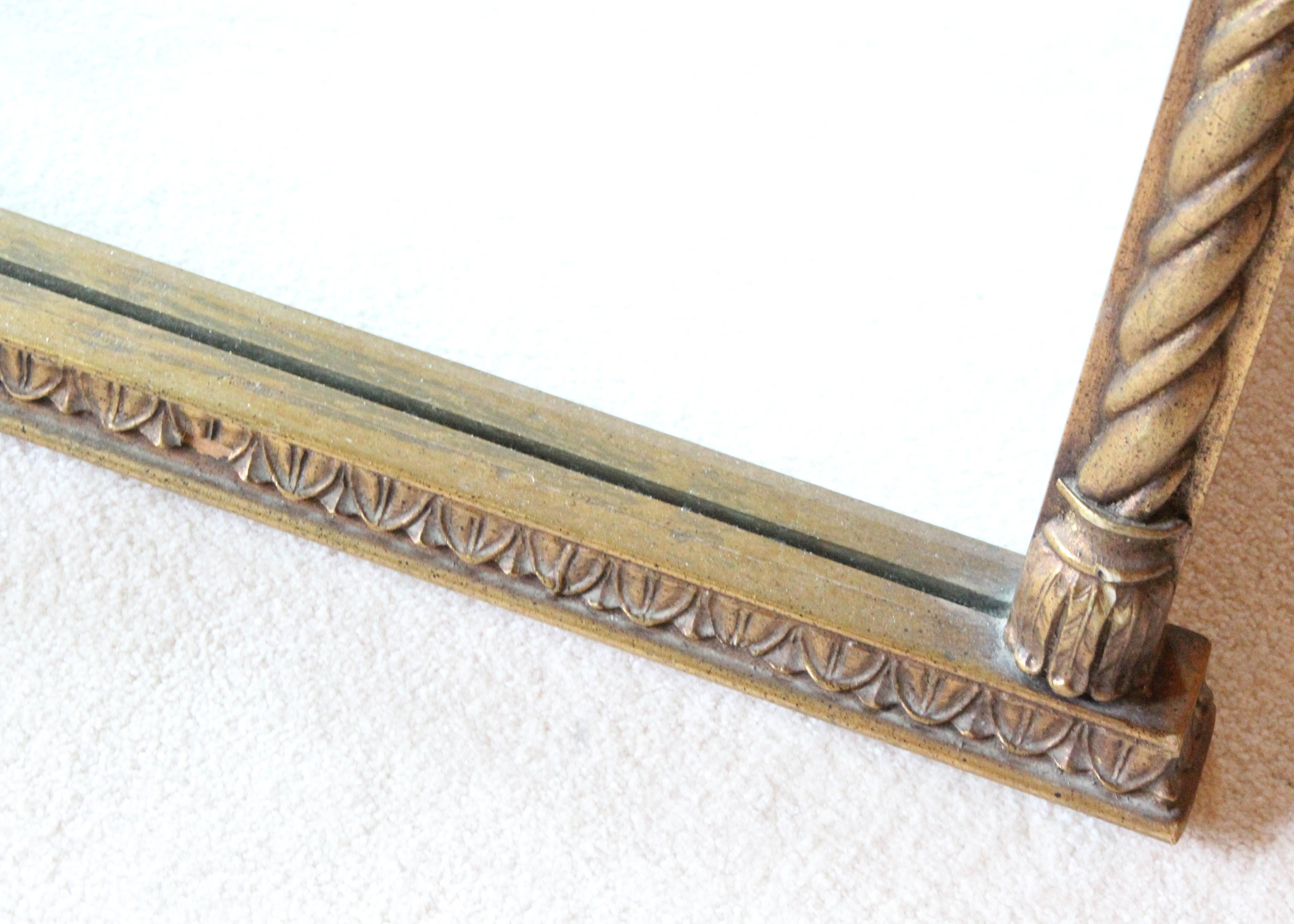 Italian Style Gold Tone Wooden Wall Mirror