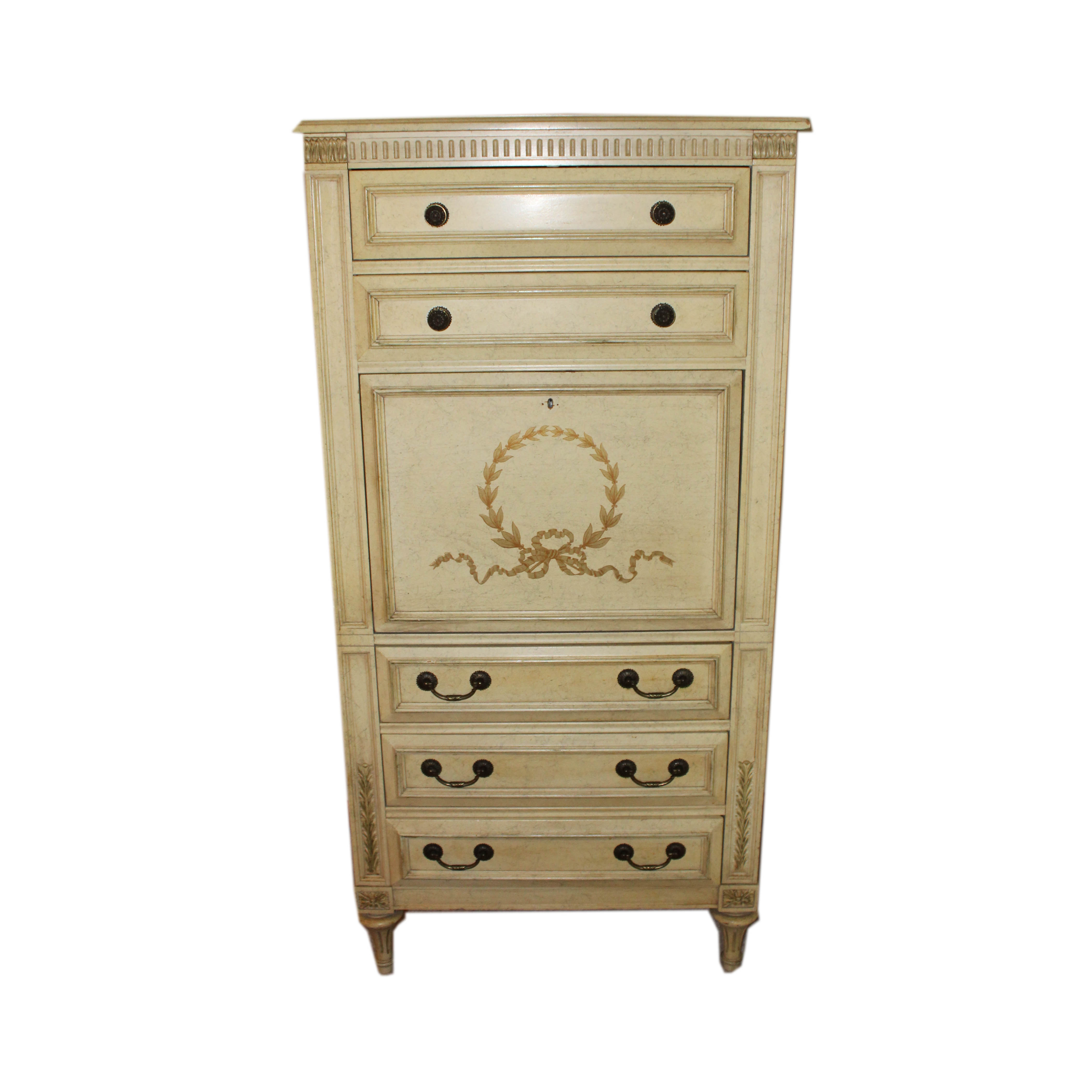 Vintage French Provincial Style Wooden Chest of Drawers