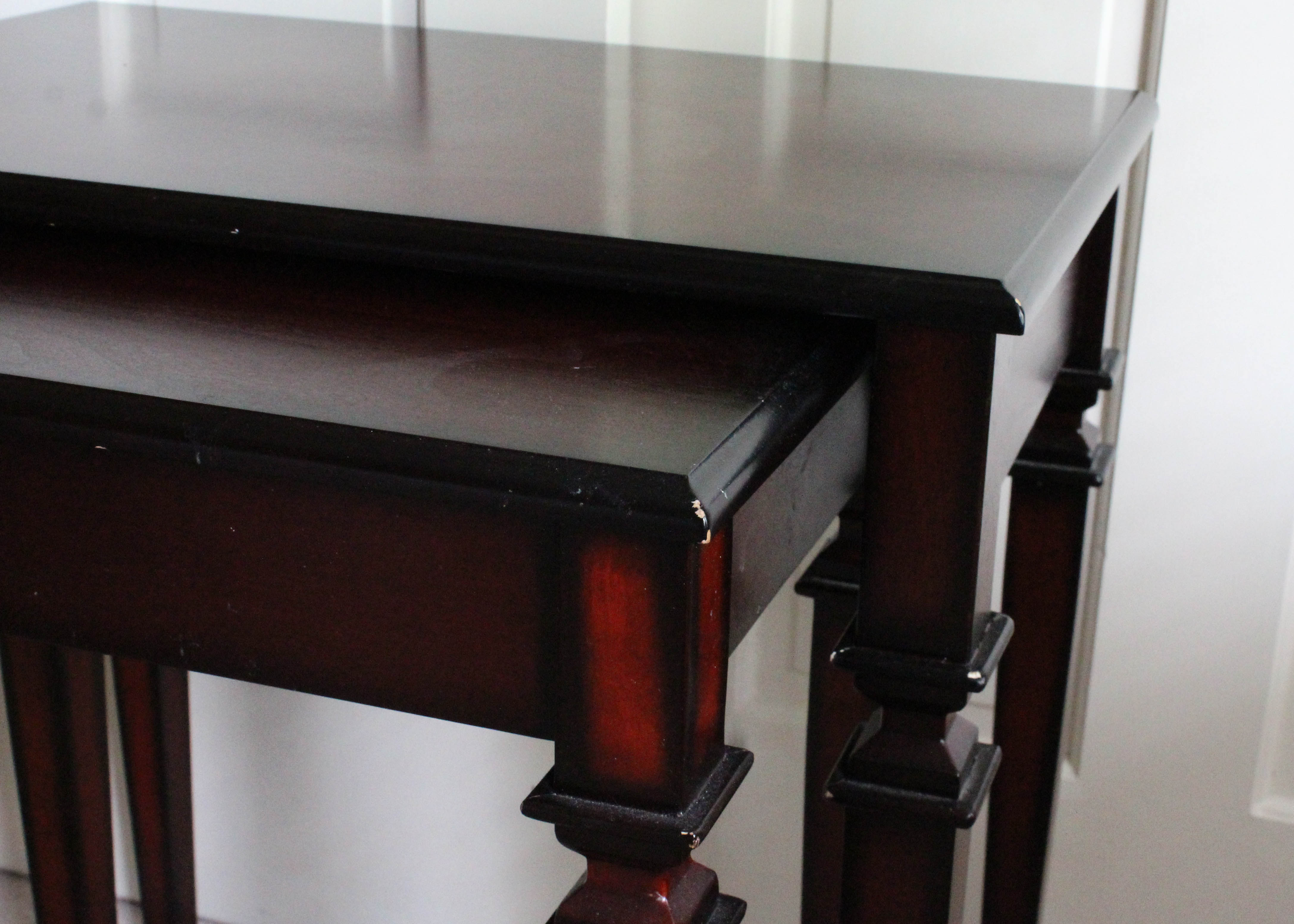 Pair of Wooden Nesting Accent Tables